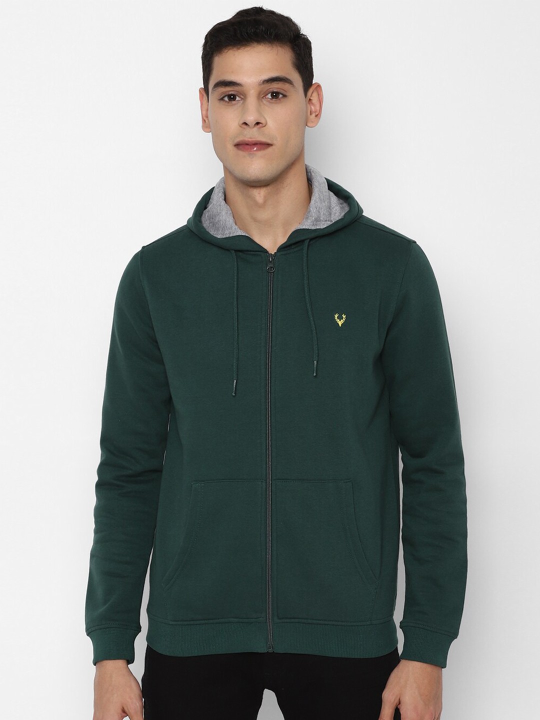 

Allen Solly Men Green Hooded Sweatshirt
