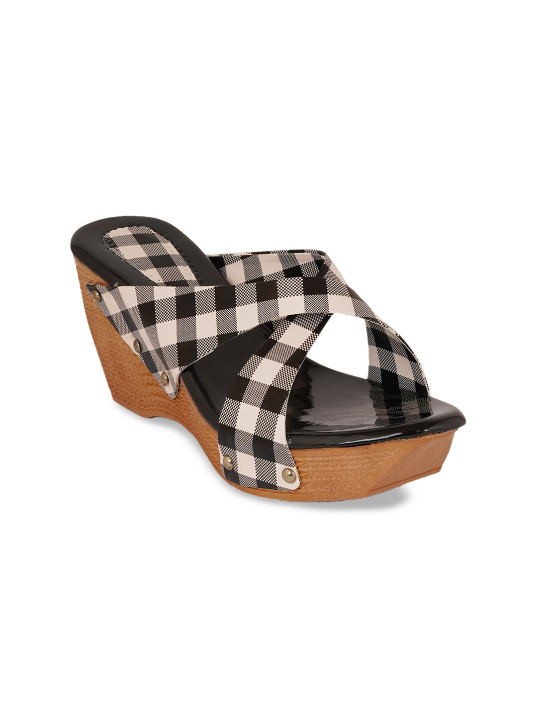 

SAPATOS Beige & Black Printed Block Sandals