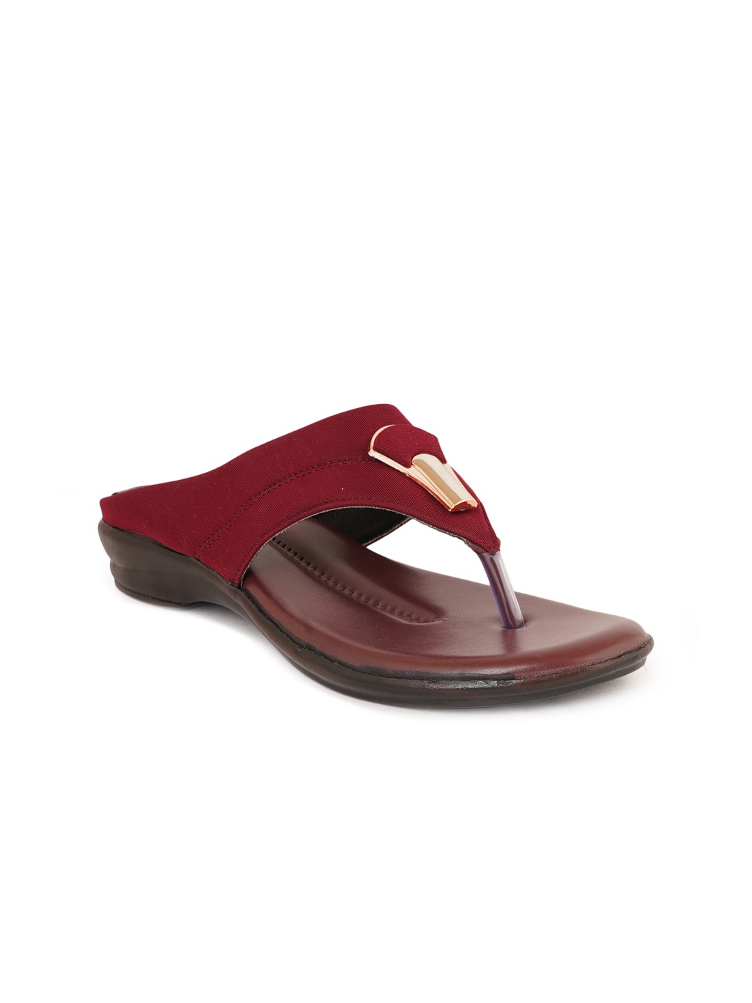 

SAPATOS Women Maroon T-Strap Flats