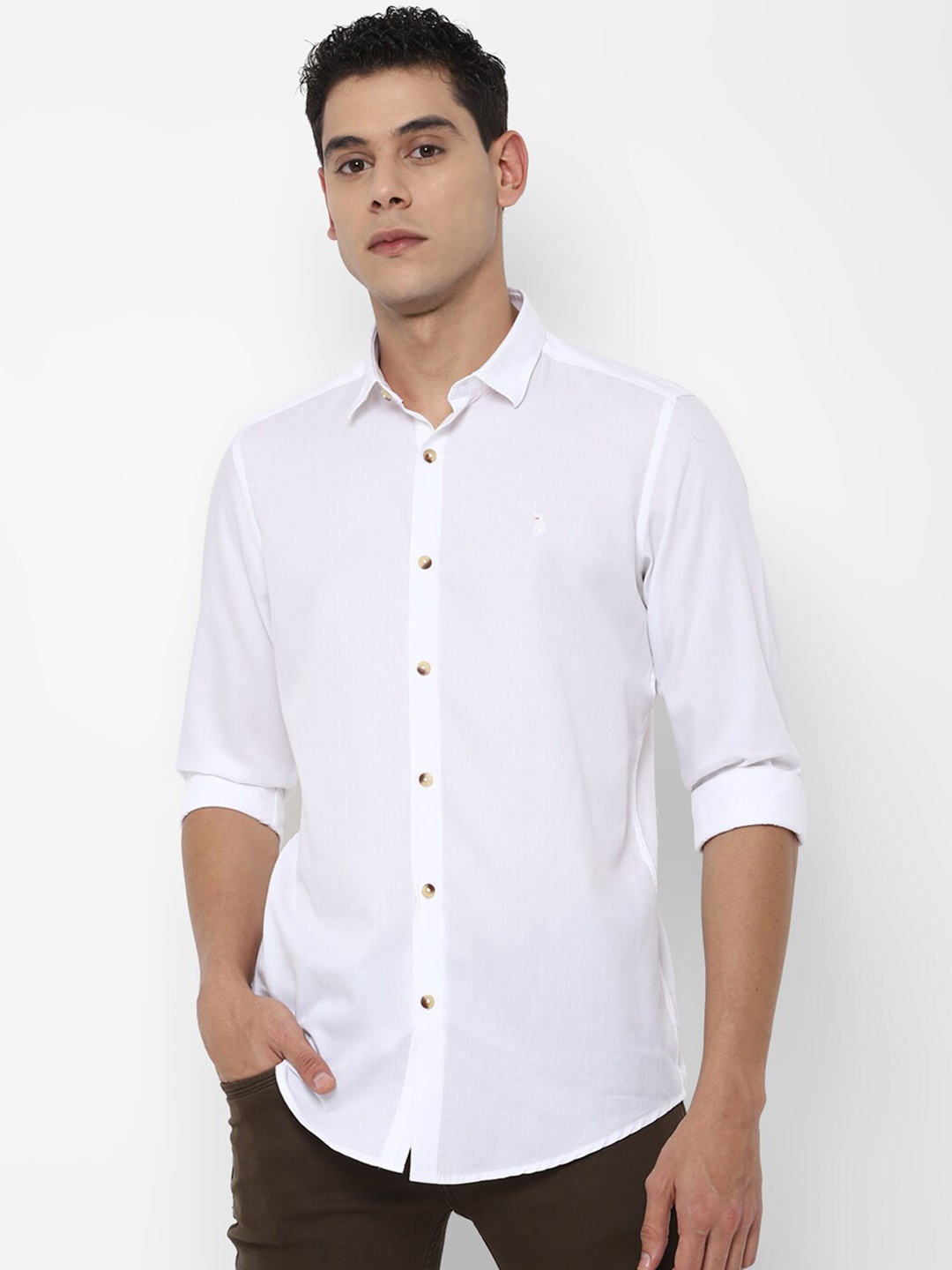 

SIMON CARTER LONDON Men White Slim Fit Casual Shirt