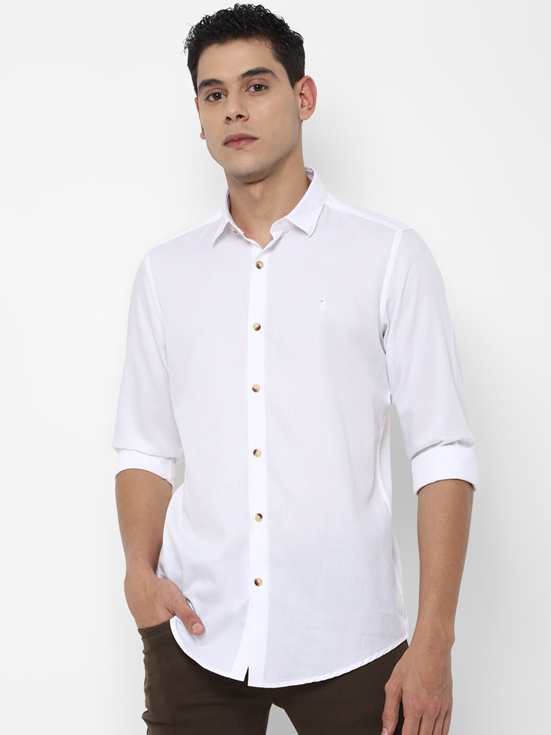 

SIMON CARTER LONDON Men White Pure Cotton Slim Fit Casual Shirt