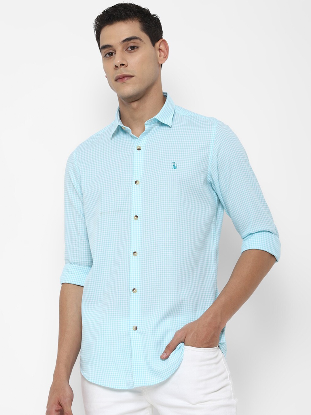 

SIMON CARTER LONDON Men Blue Slim Fit Casual Shirt