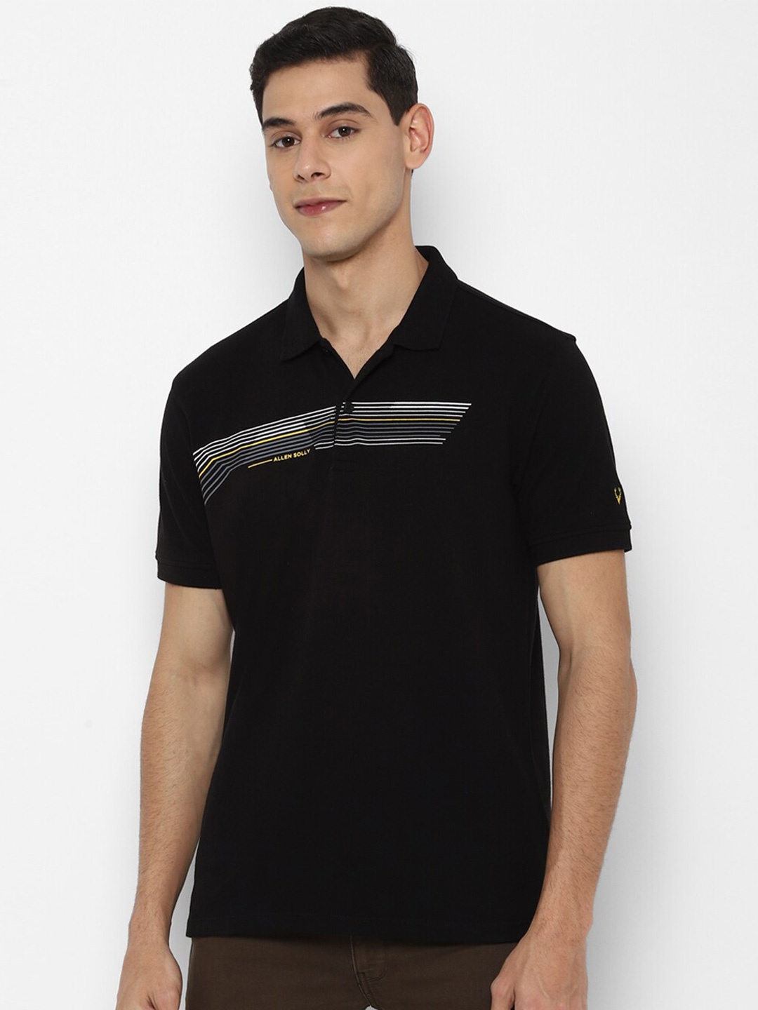 

Allen Solly Men Black Polo Collar T-shirt