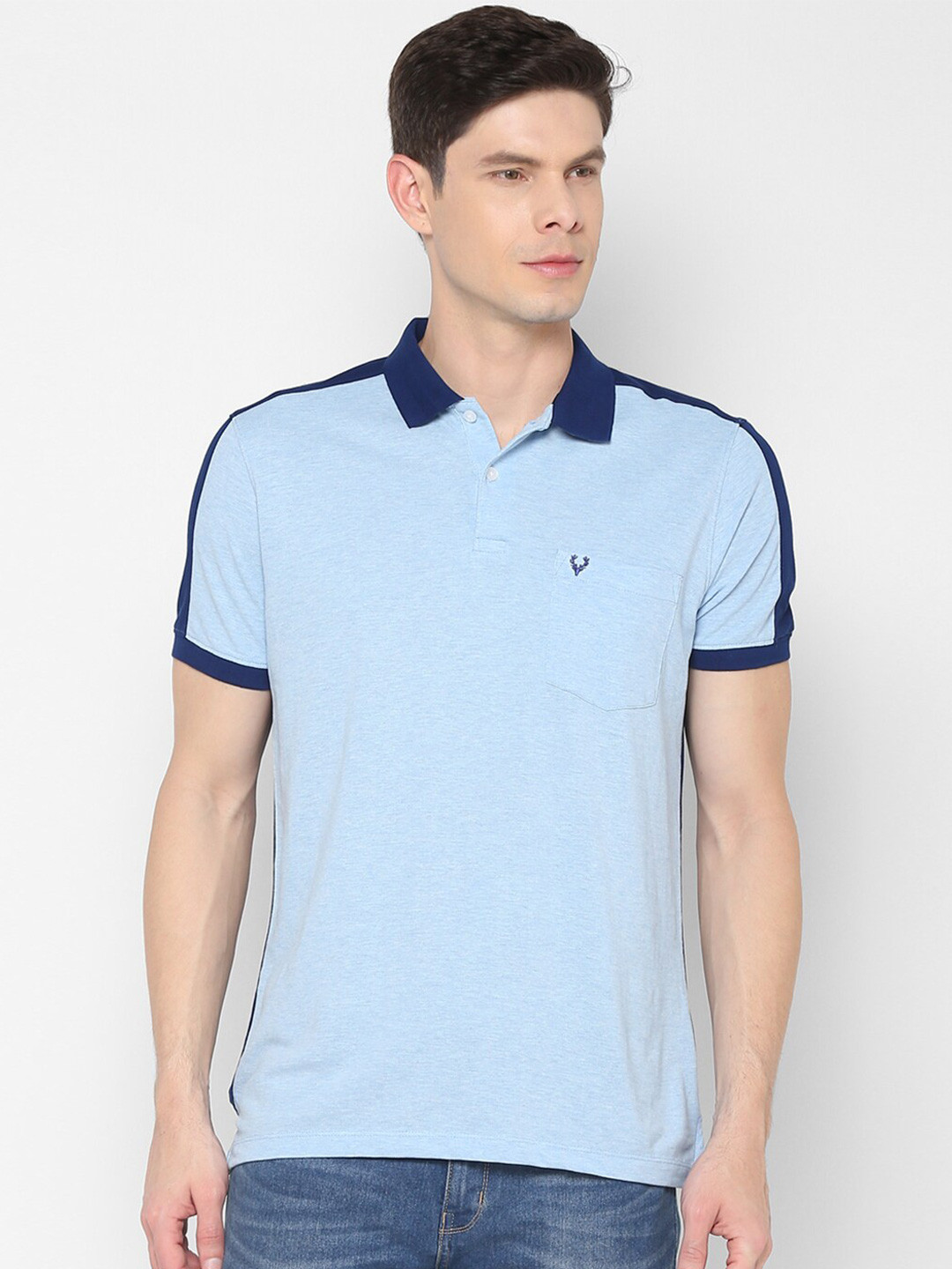 

Allen Solly Men Blue Polo Collar T-shirt