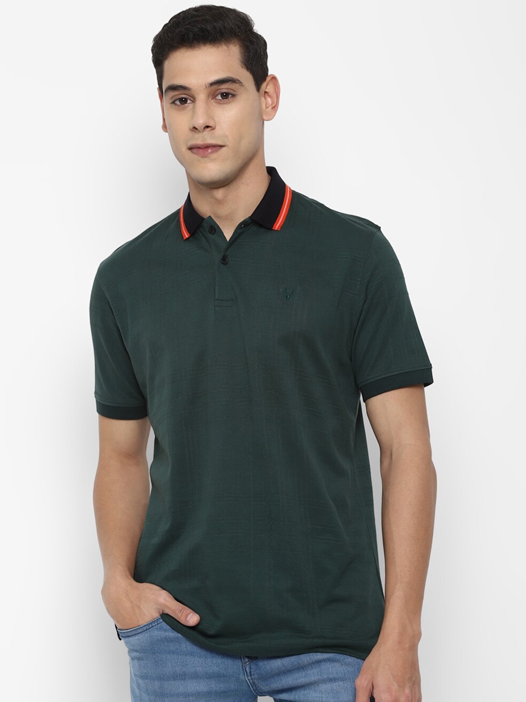 

Allen Solly Men Green Polo Collar T-shirt
