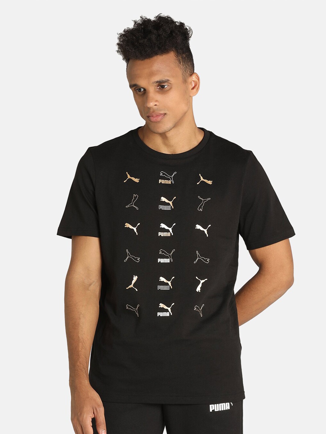 

Puma Men Black Classics Graphics Regular Fit Men's T-Shirt