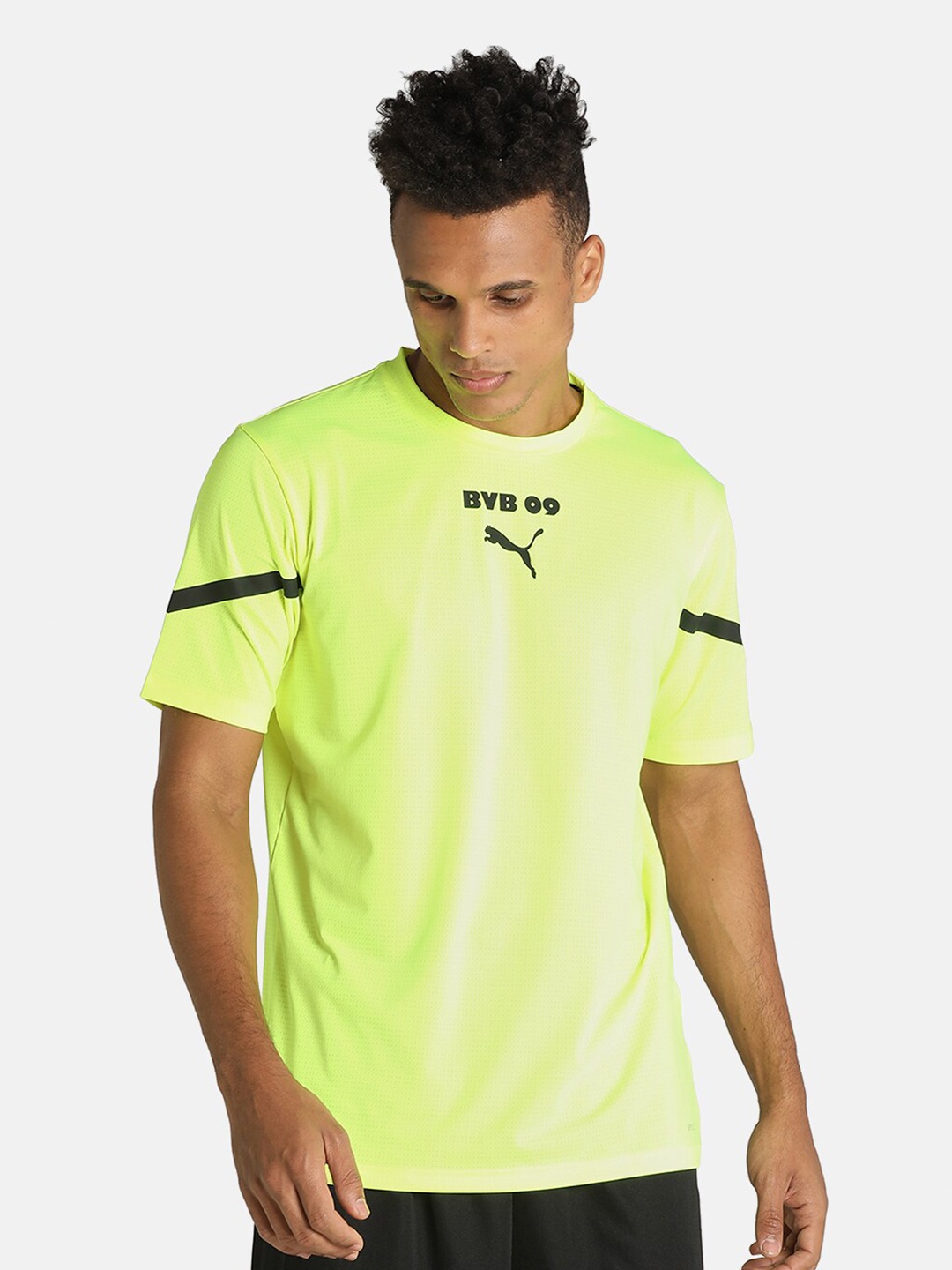 

Puma Men Yellow & Black Printed BVB Prematch Football Jersey