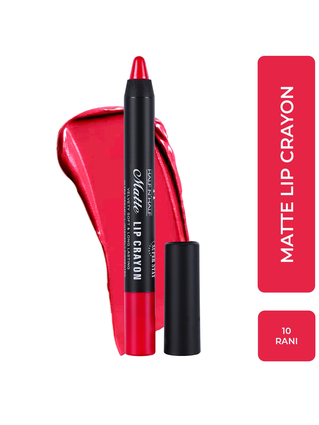 

Half N Half Matte Lip Crayon - Rani, Red