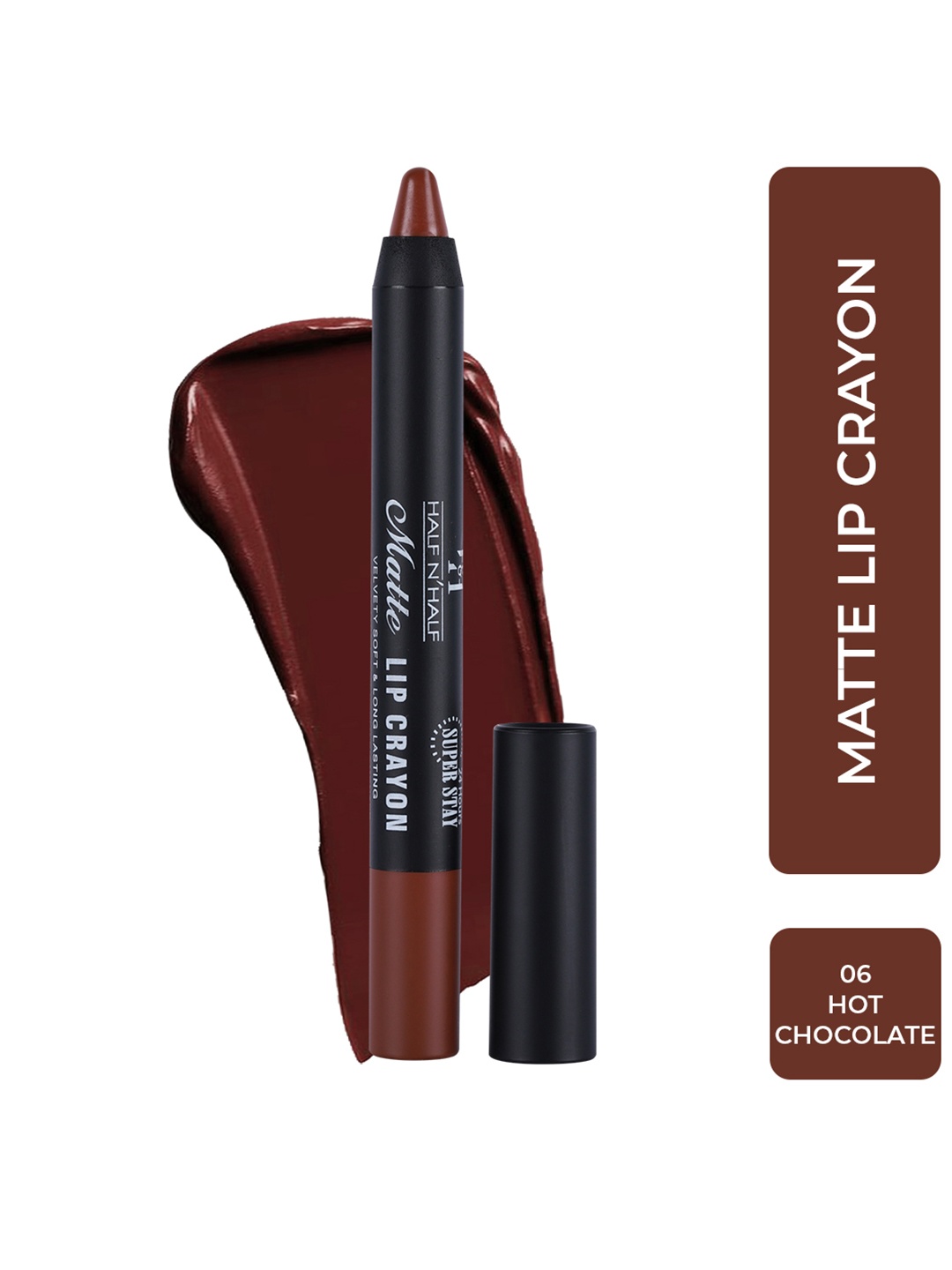 

Half N Half Matte Lip Crayon - Hot Chocolate, Brown