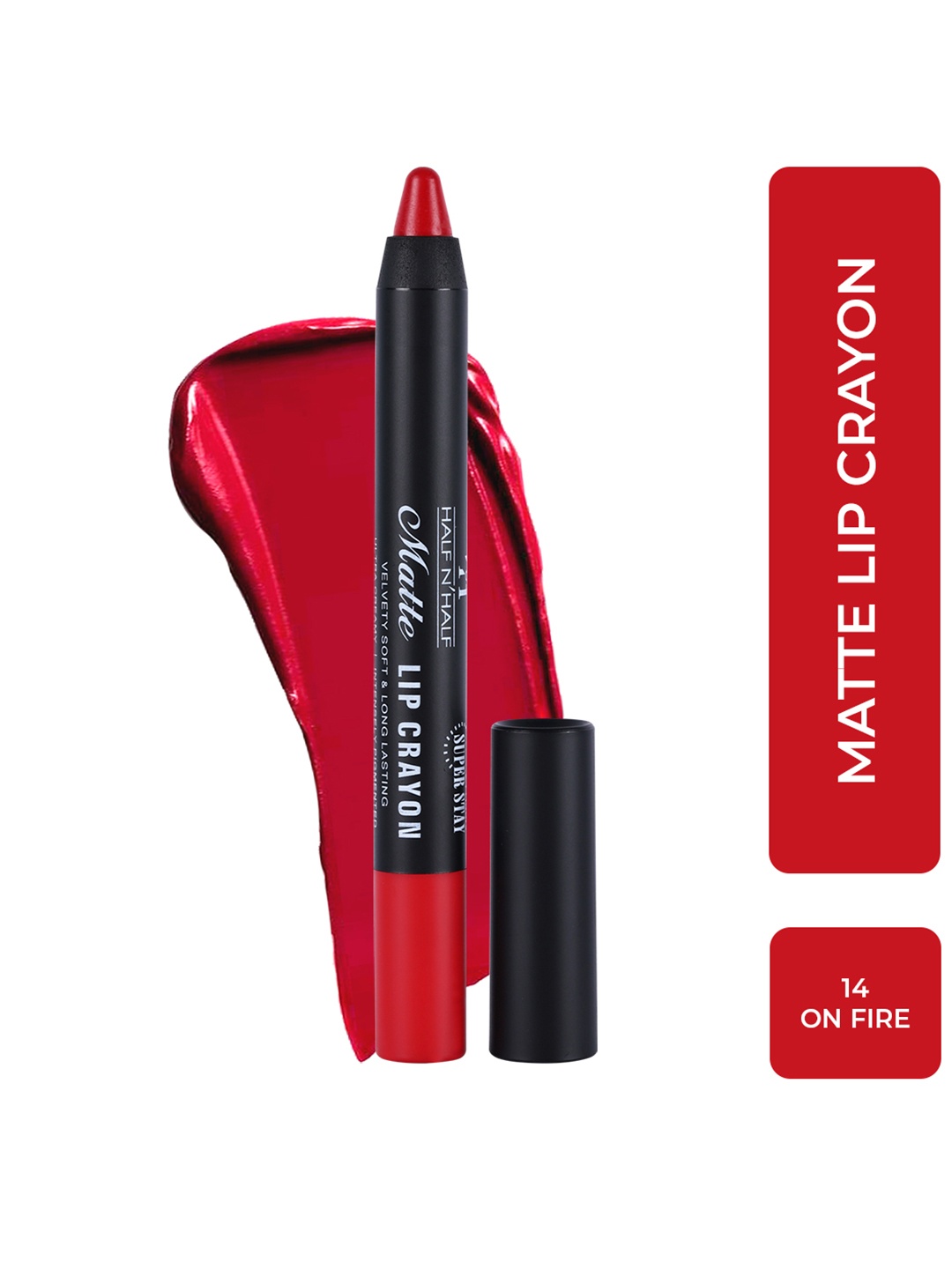 

Half N Half Matte Lip Crayon - On Fire, Red