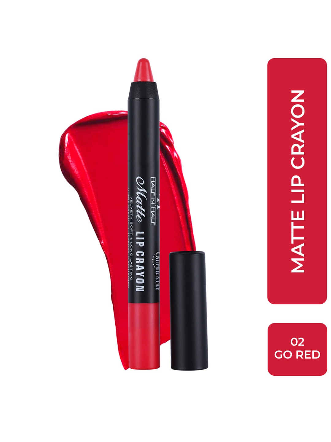 

Half N Half Matte Lip Crayon - Go Red
