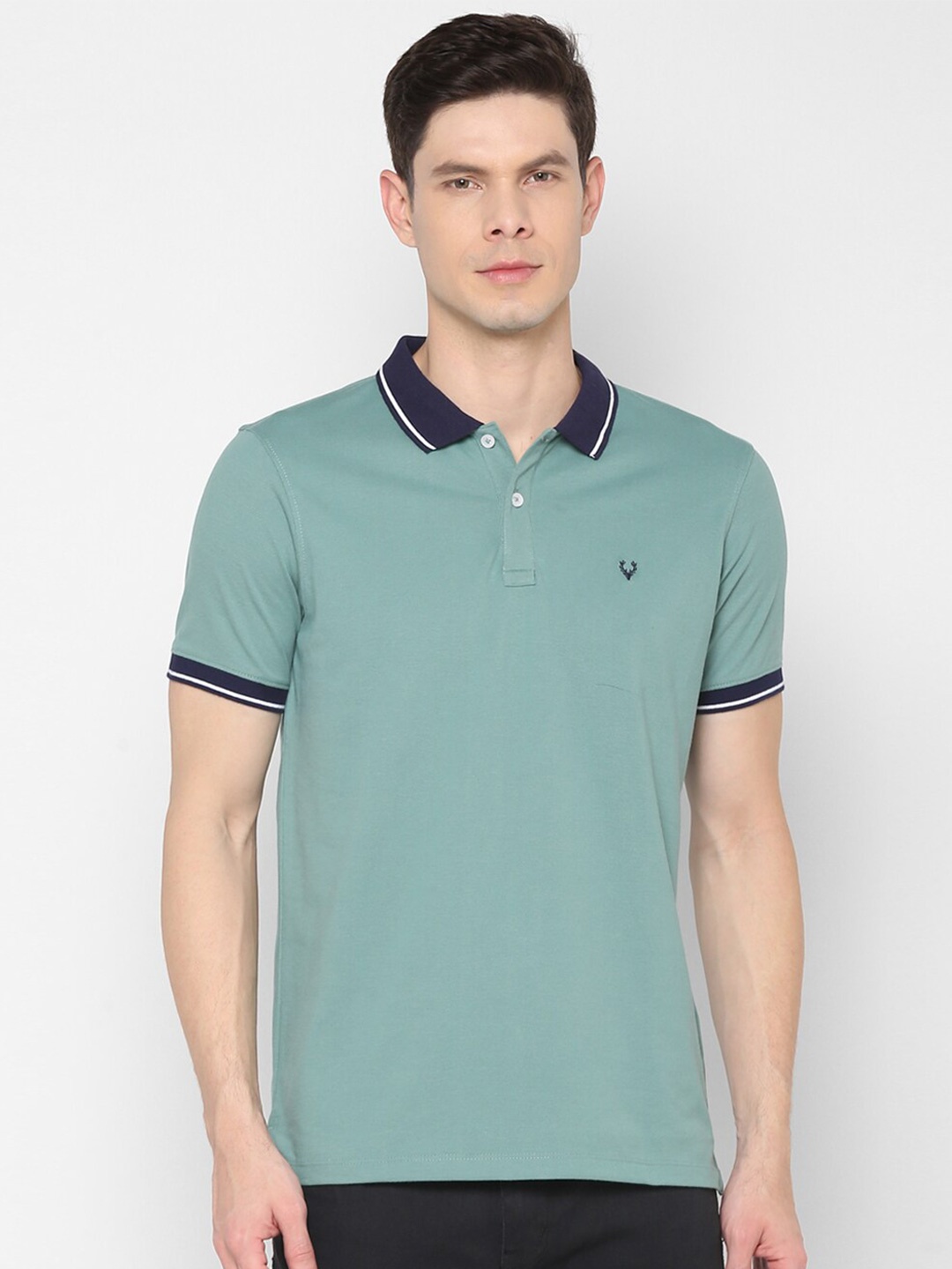 

Allen Solly Men Blue Polo Collar T-shirt