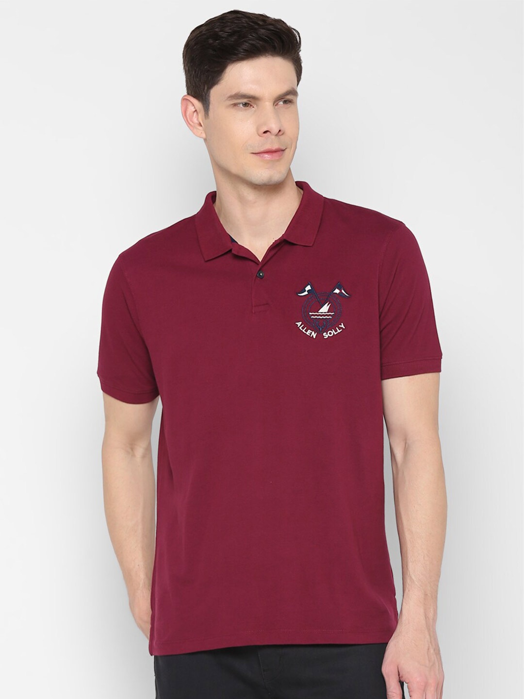 

Allen Solly Men Maroon Polo Collar T-shirt
