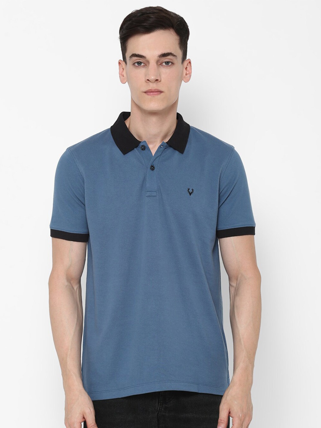 

Allen Solly Men Blue Polo Collar Applique T-shirt