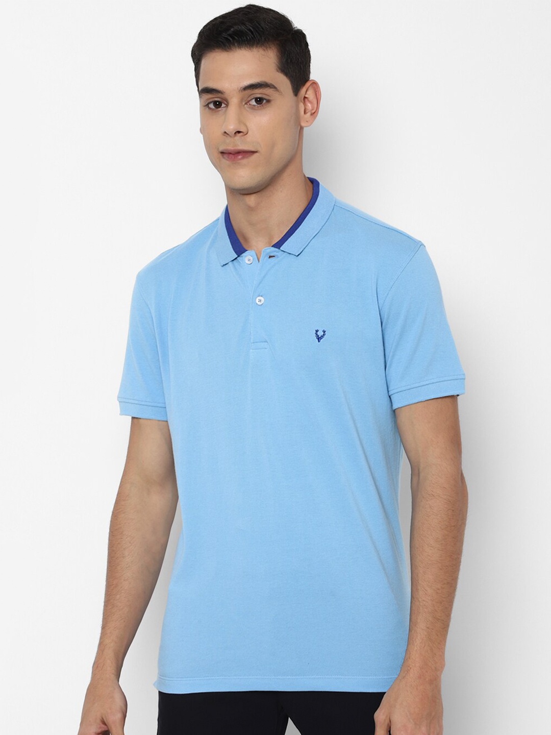 

Allen Solly Men Blue Polo Collar T-shirt