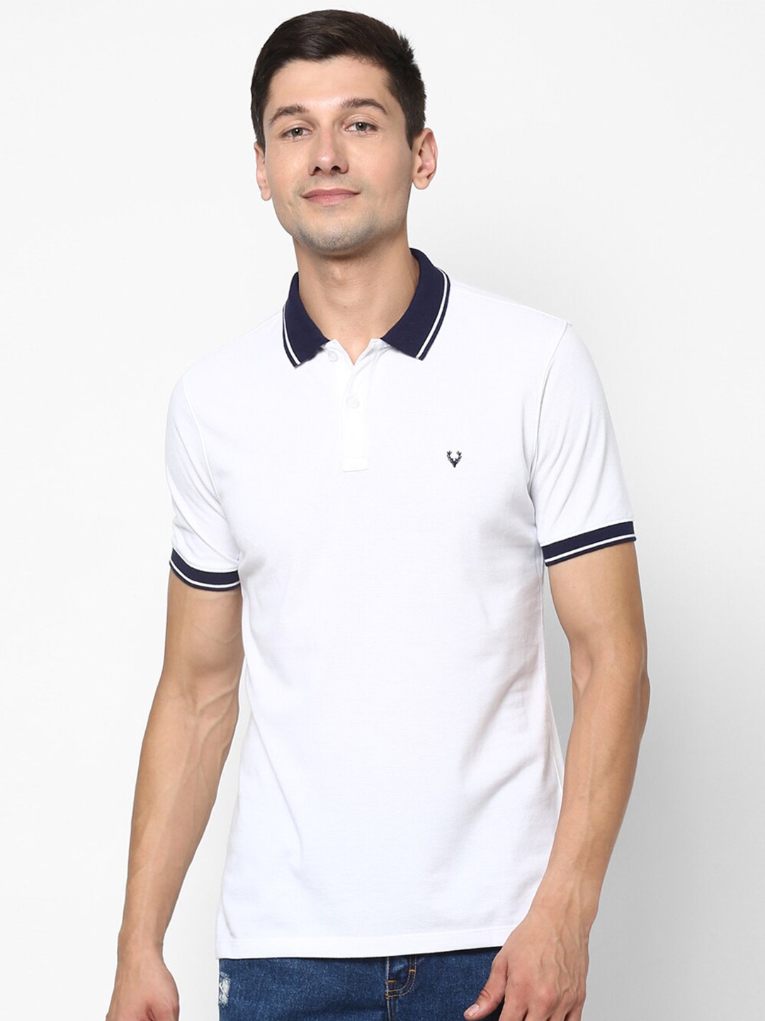 

Allen Solly Men White Polo Collar T-shirt