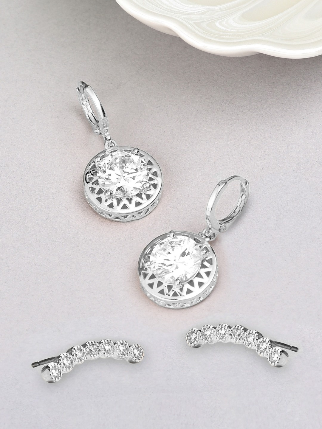 

AMI Set of 2 Silver-Plated Cubic Zirconia Drop Earrings