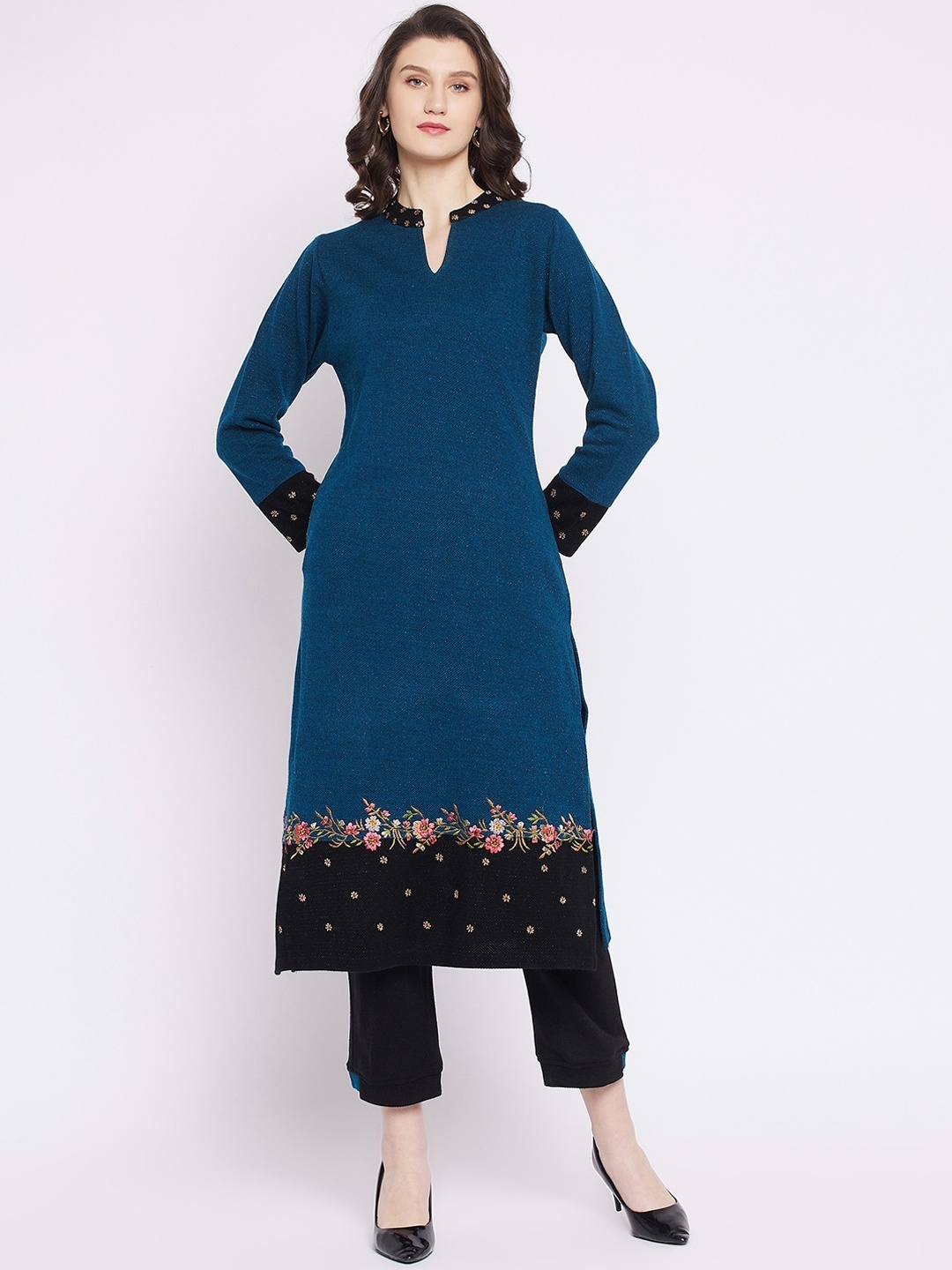

Zigo Women Teal & Black Kurta with Trousers