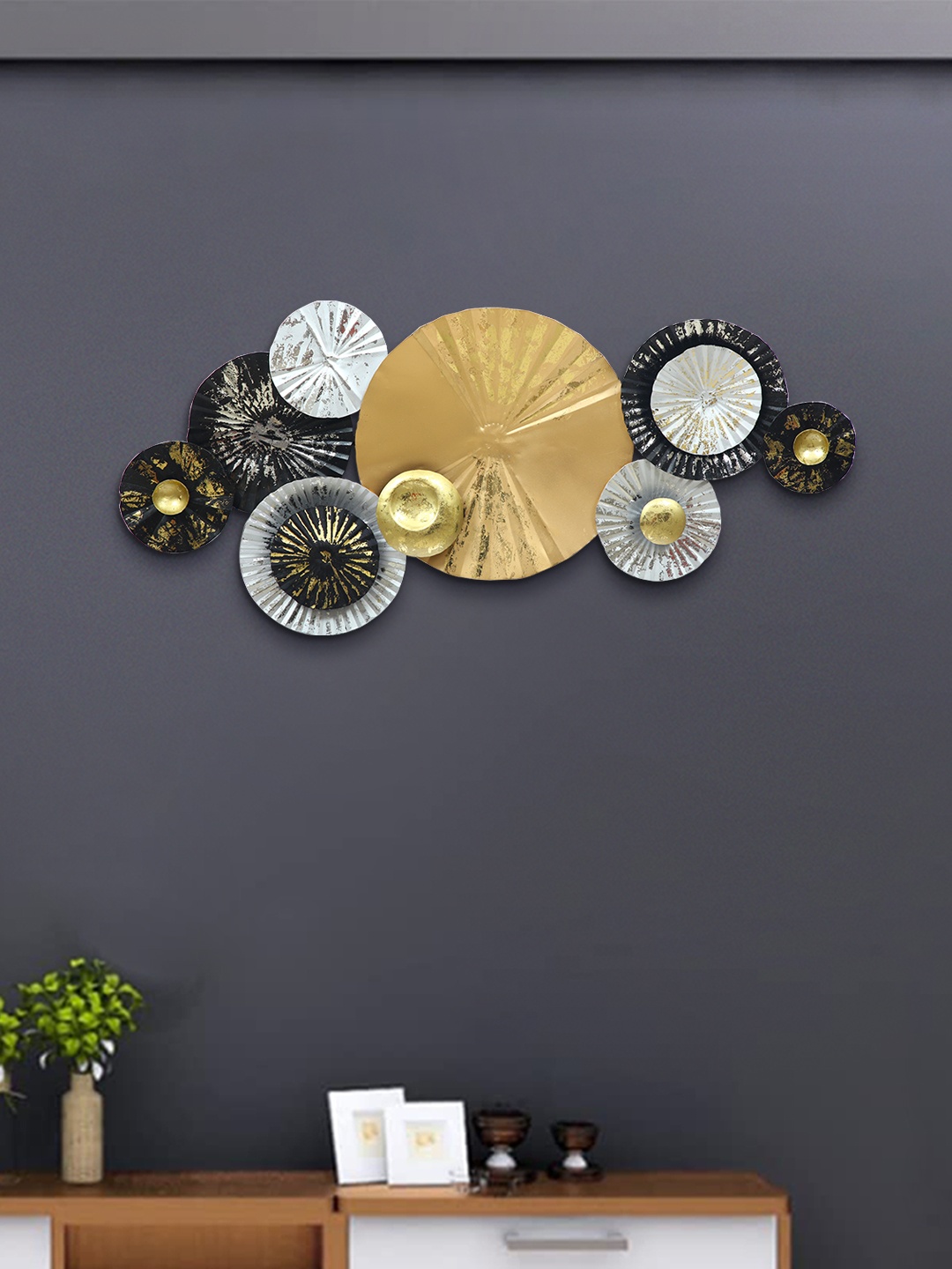 

Aapno Rajasthan Gold-Toned Contemporary Led Inspired Art Wall Decor