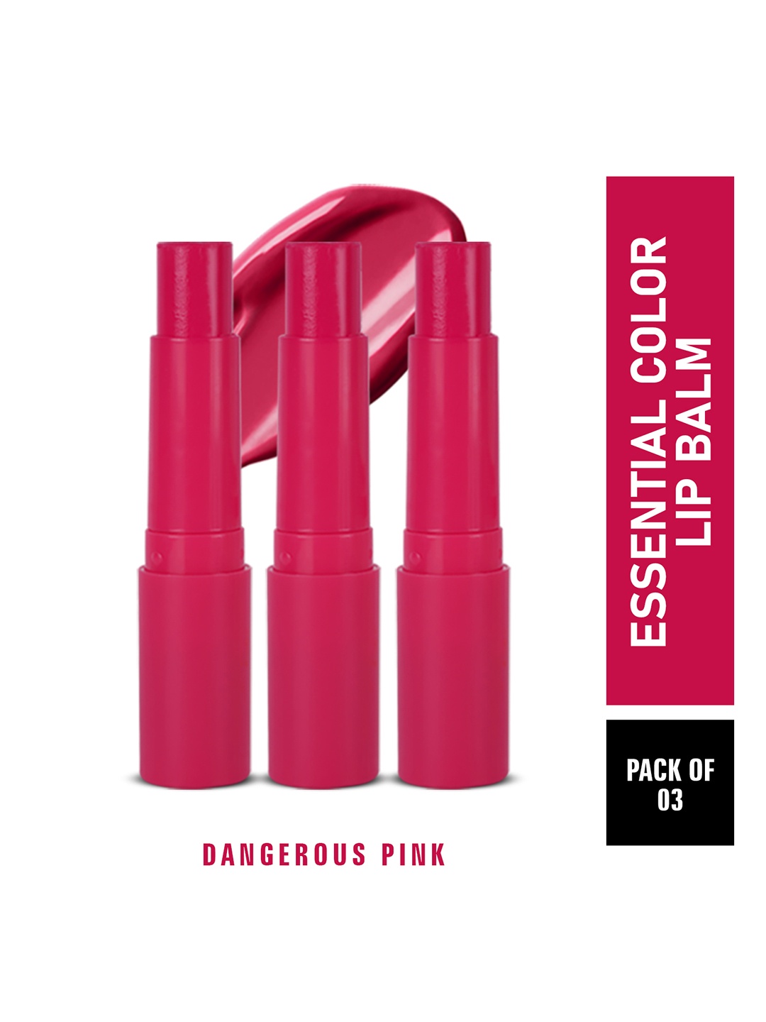 

Half N Half Pack Of 3 Dangerous Pink Essential Color Lip Balm, 3.5Gm
