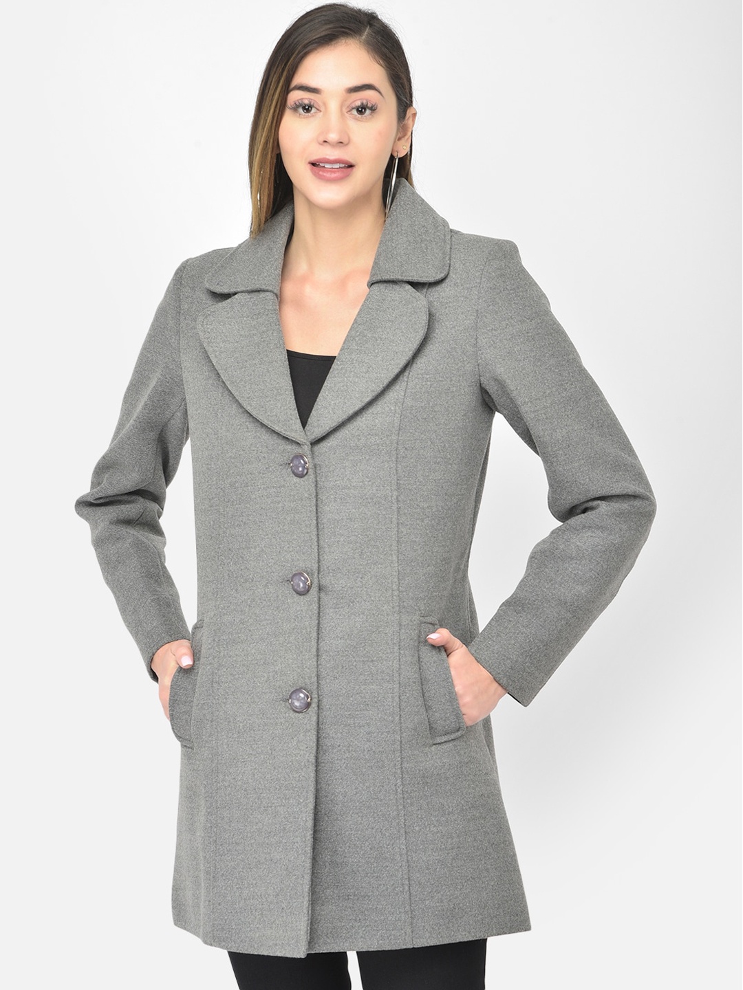 

Latin Quarters Women Grey Longline Tailored Jacket