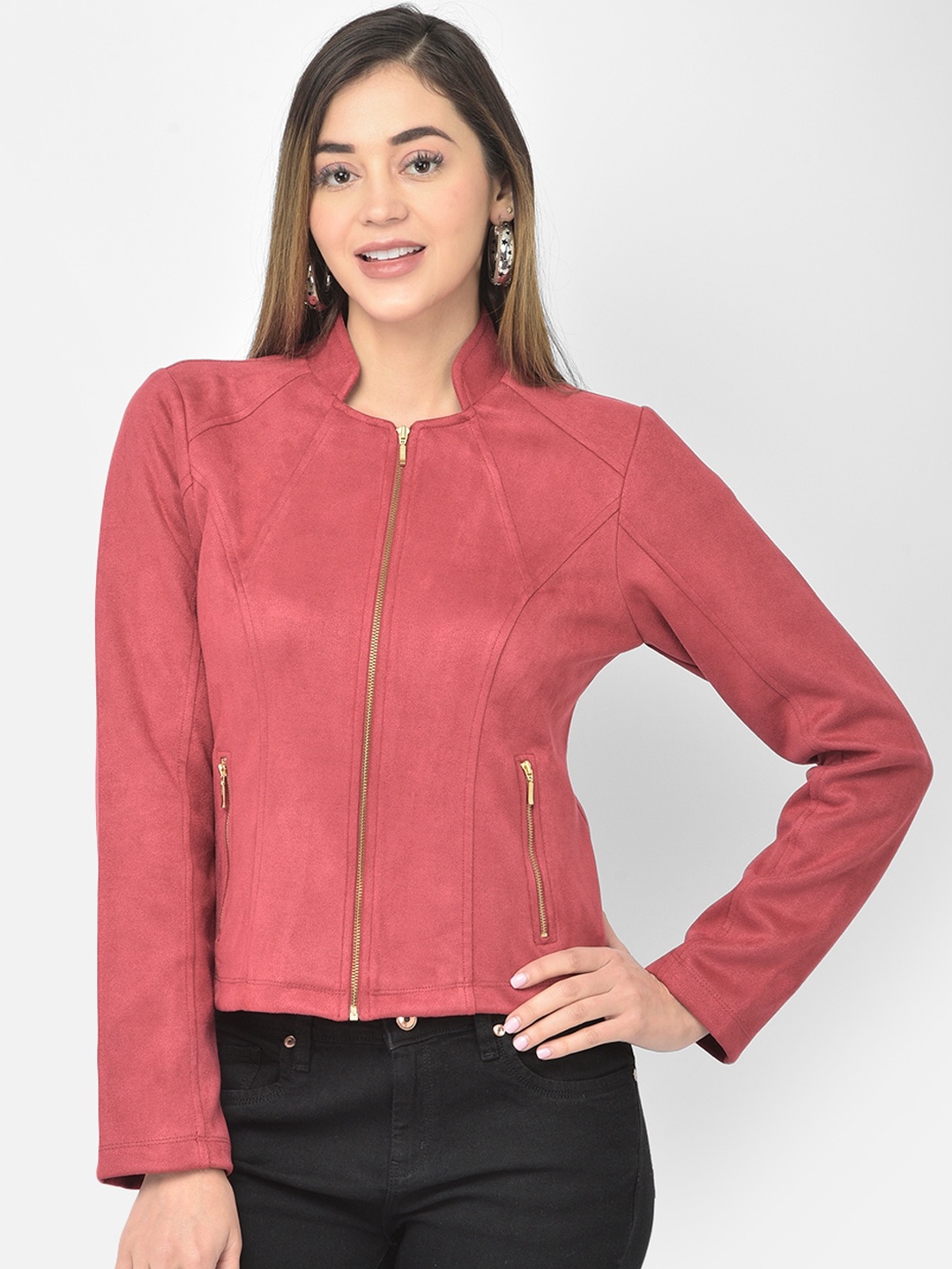 

Latin Quarters Women Red Crop Tailored Jacket