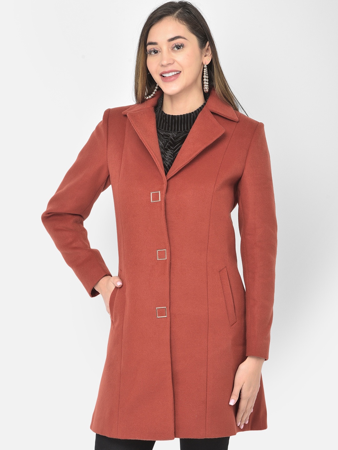 

Latin Quarters Women Rust Overcoat