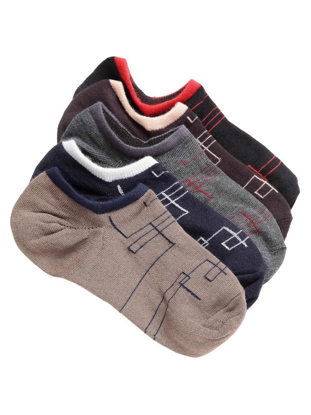 

Texlon Men Pack Of 5 Assorted Ankle-Length Socks