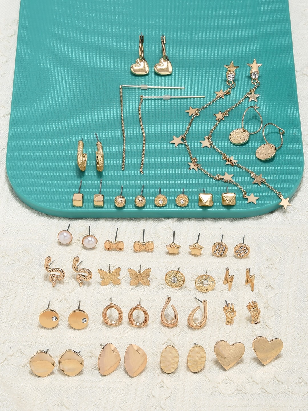 

AMI Gold-Toned Set of 25 Stud & Drop Earrings