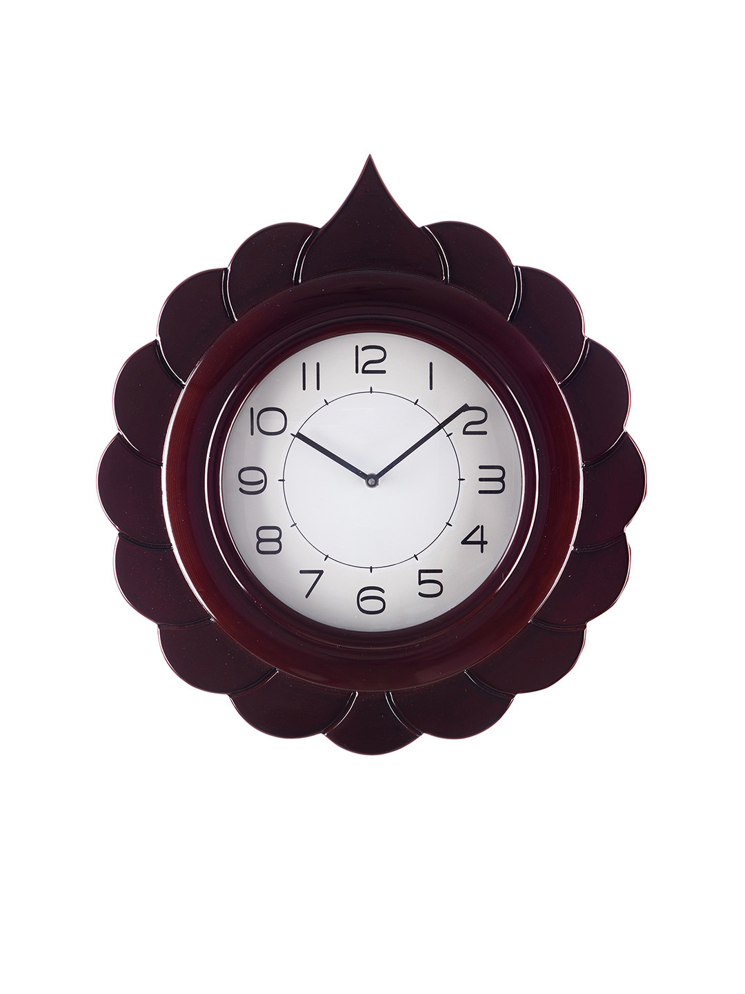 

eCraftIndia White Dial Wooden Premium Decorative 46.99 cm x 43.18 cm Analogue Wall Clock