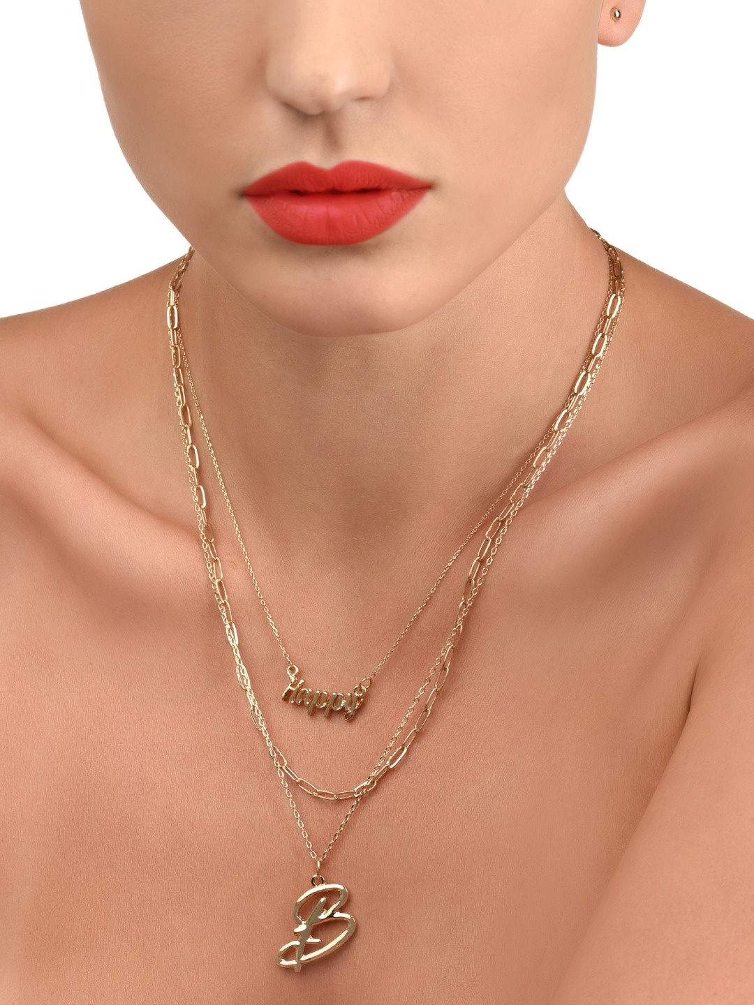 

AMI Gold-Toned Gold-Plated Layered Chain