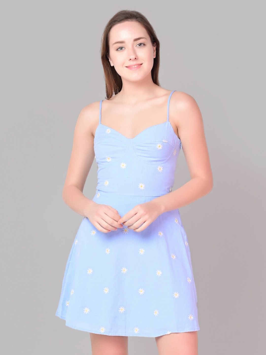 

ANI Women Blue Floral Printed Dress