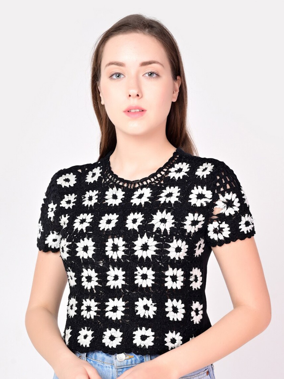 

EVERYDAY by ANI Black Knitted Crop Top