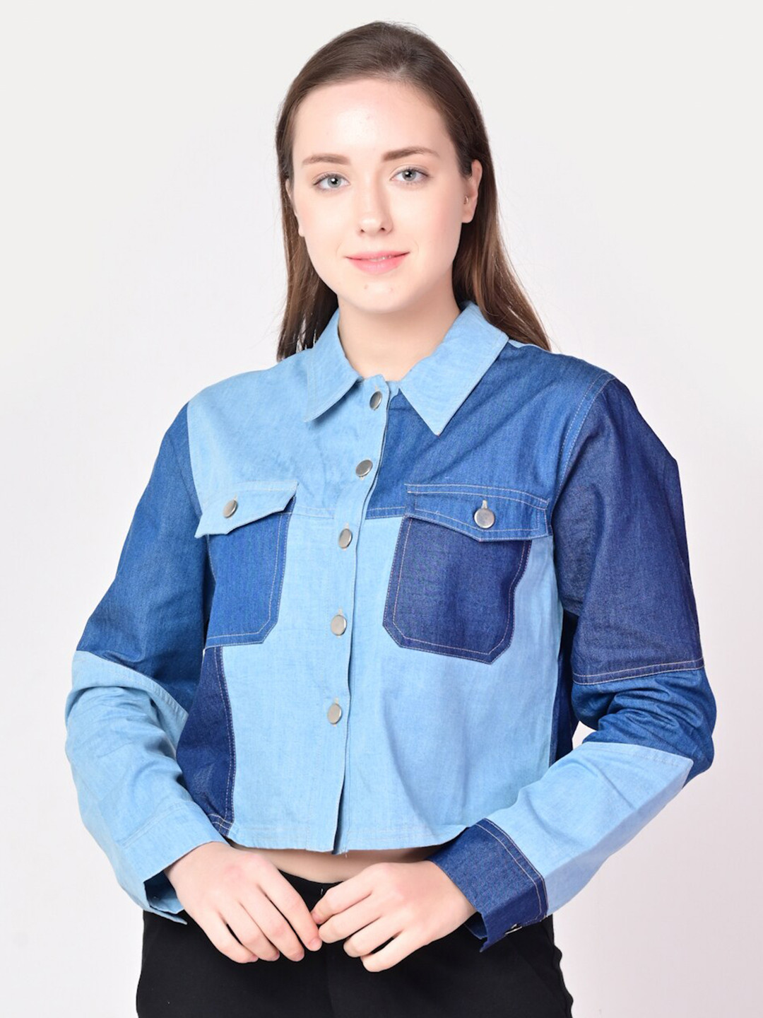 

ANI Women Blue Slim Fit Casual Shirt