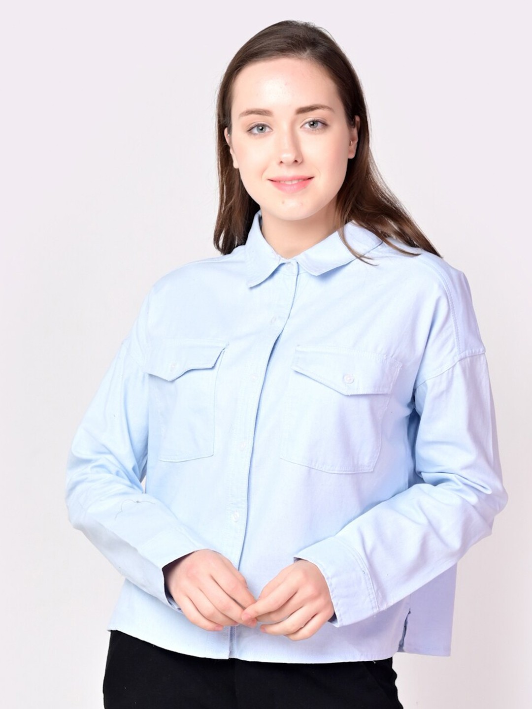 

ANI Women Blue Slim Fit Casual Shirt