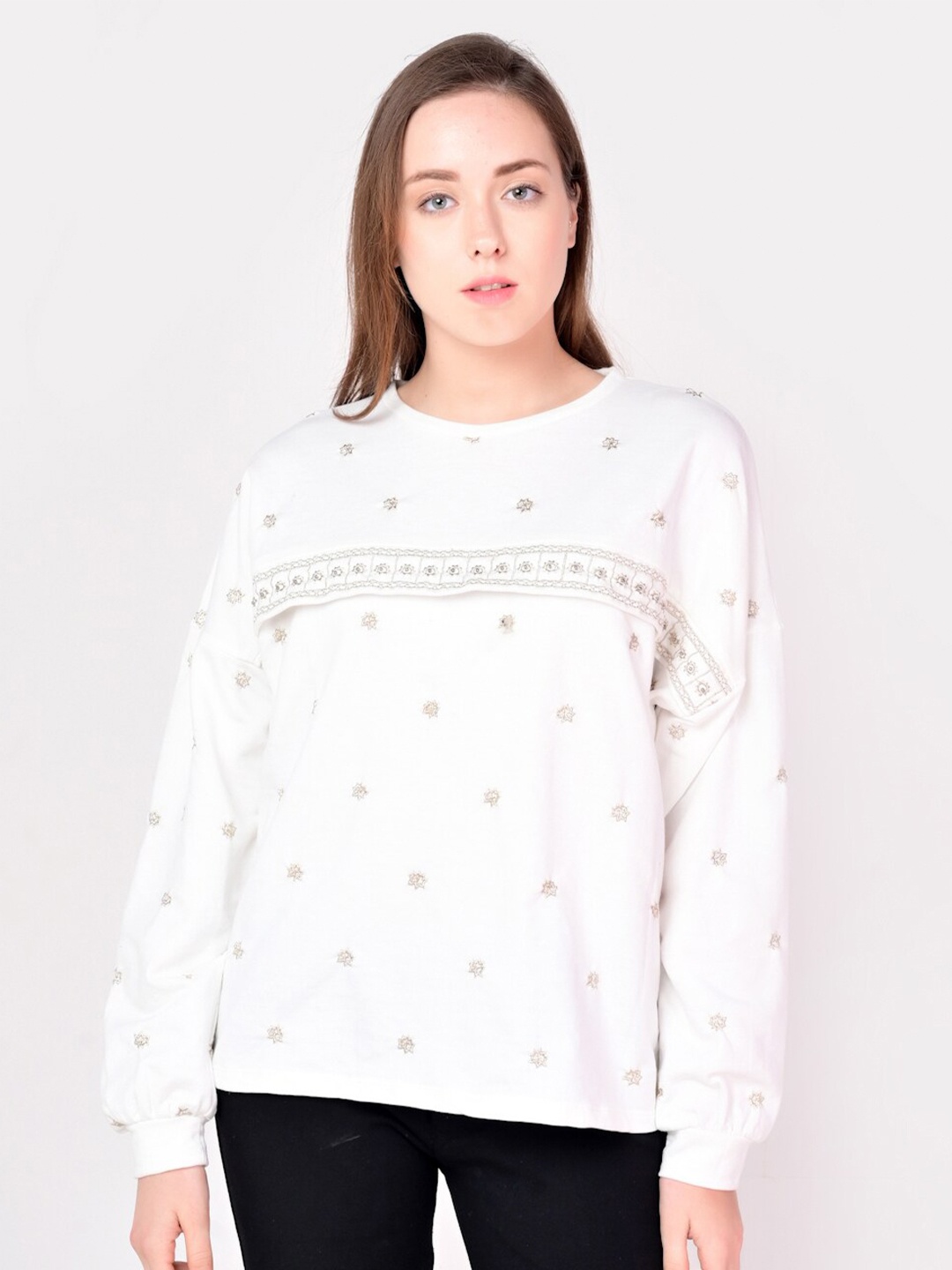 

ANI White Print Top
