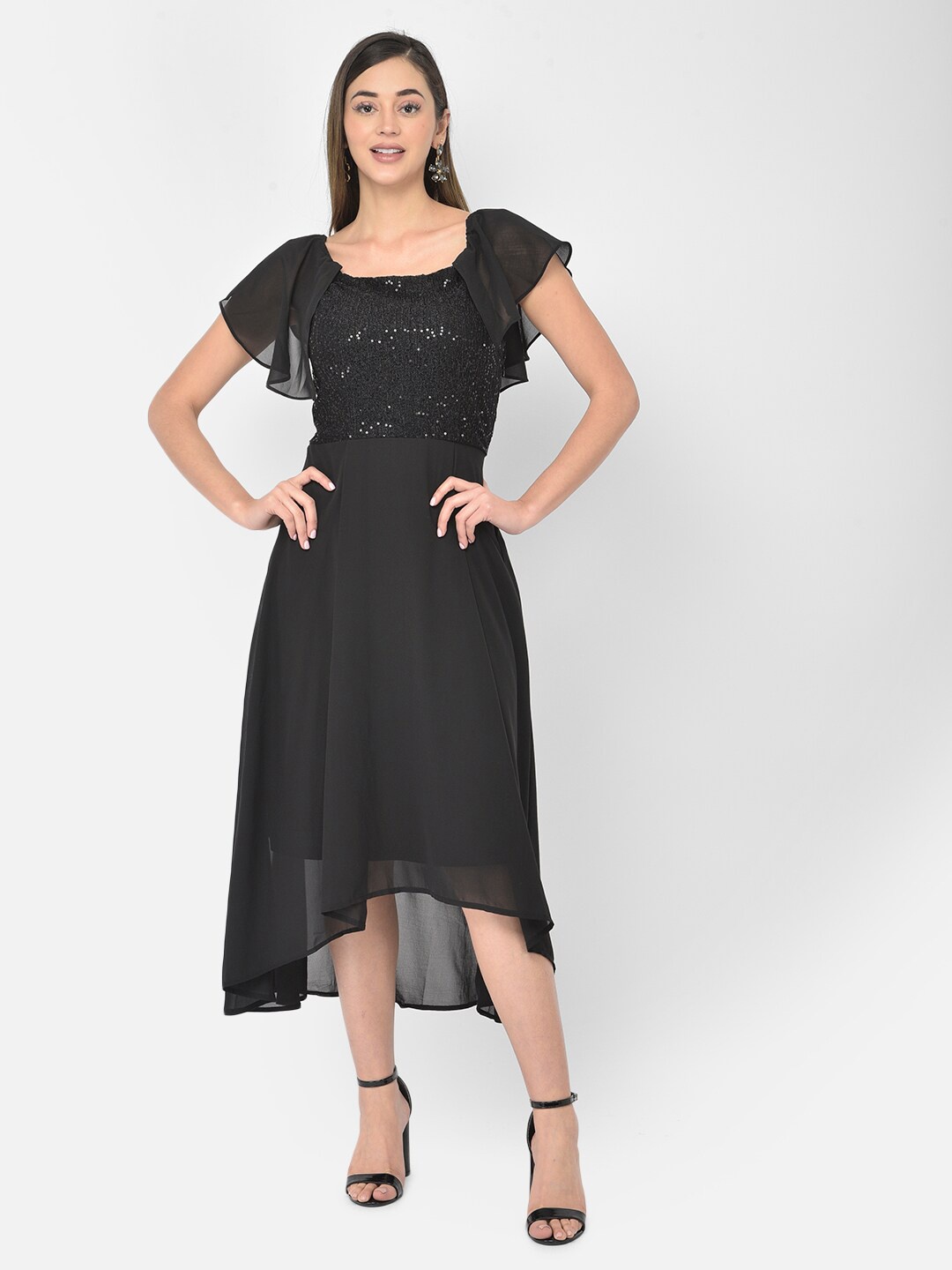 

Latin Quarters Black Embellished Midi Dress