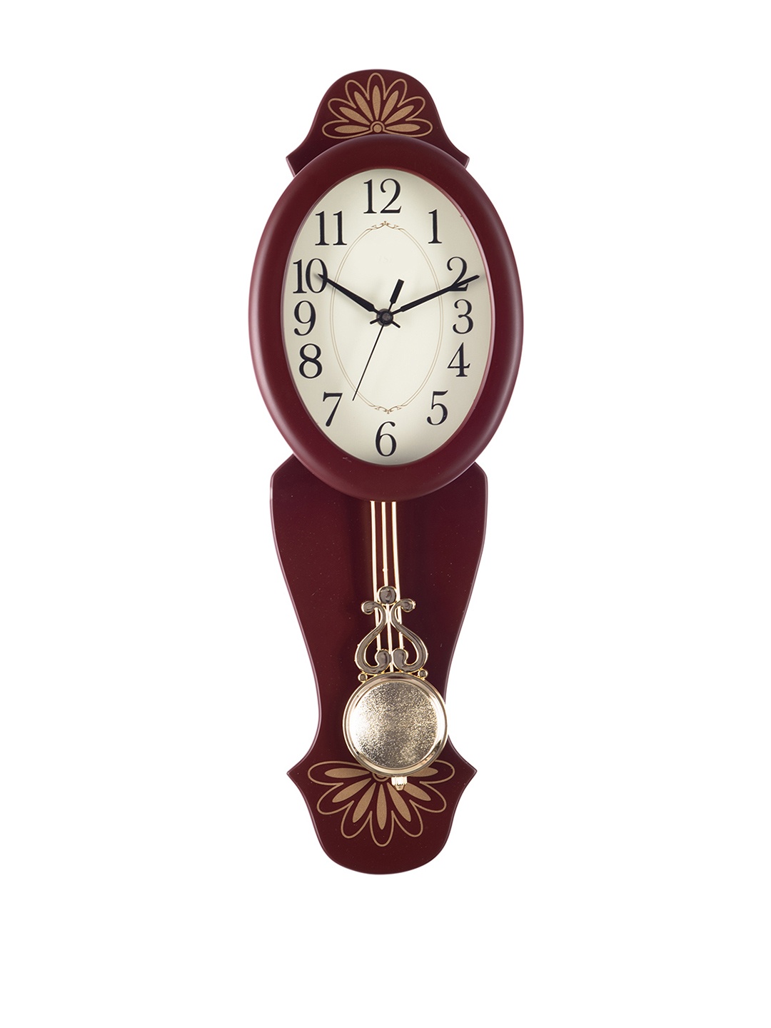 

eCraftIndia White Dial 54.6 cm x 17.8 cm Analogue Pendulum Wall Clock