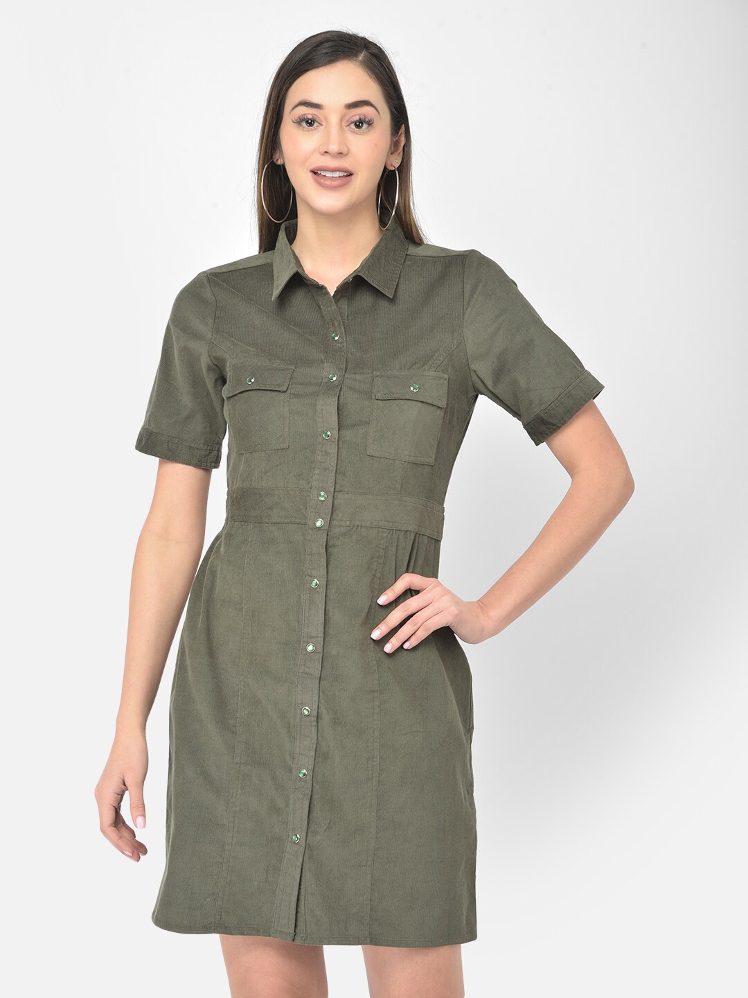 

Latin Quarters Green Shirt Dress
