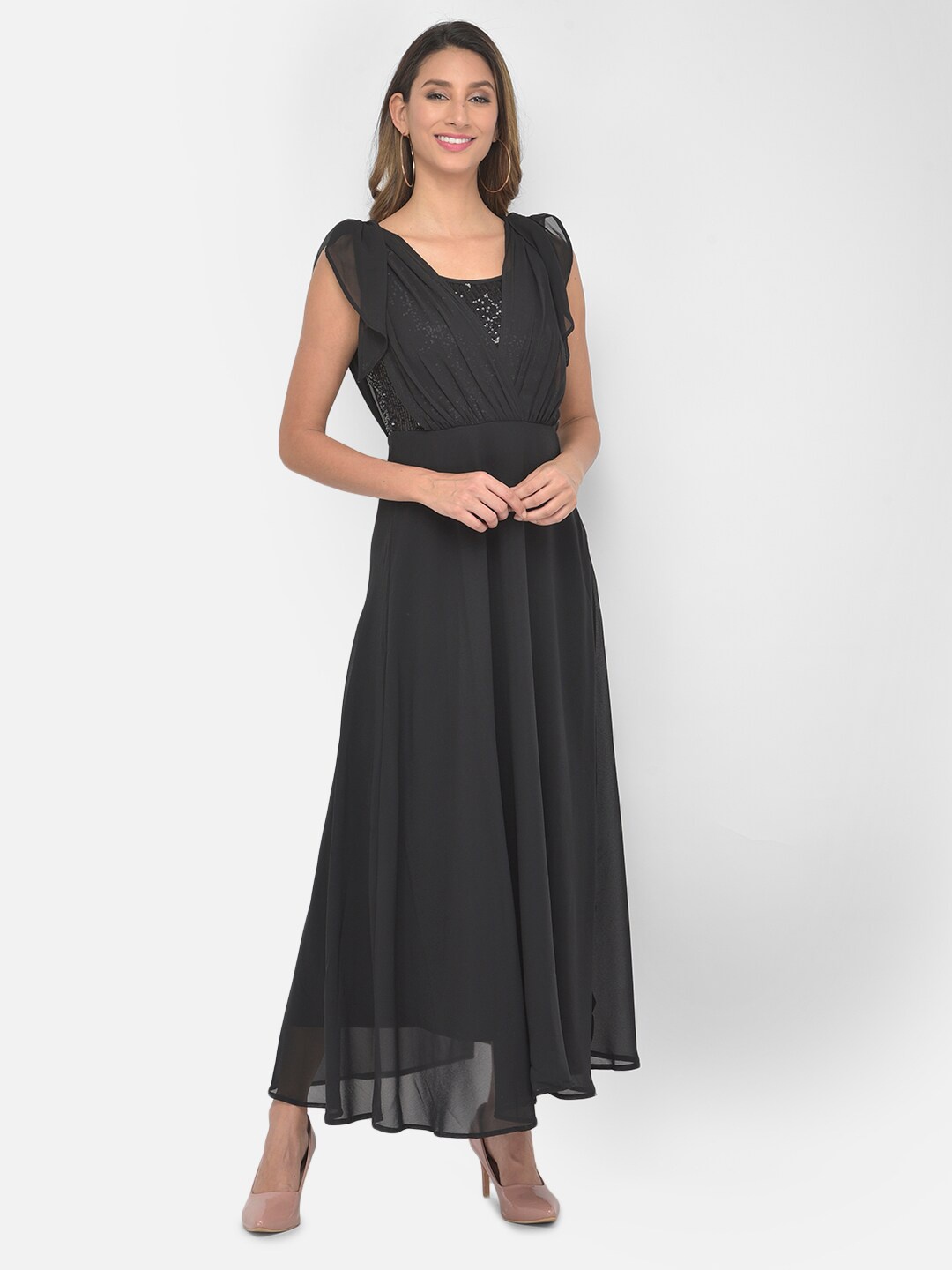 

Latin Quarters Women Black Sequined Maxi Dress