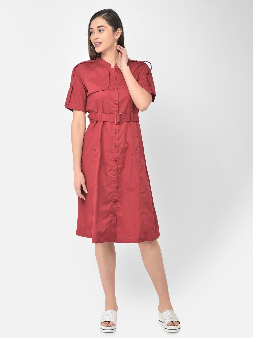 

Latin Quarters Red Shirt Dress
