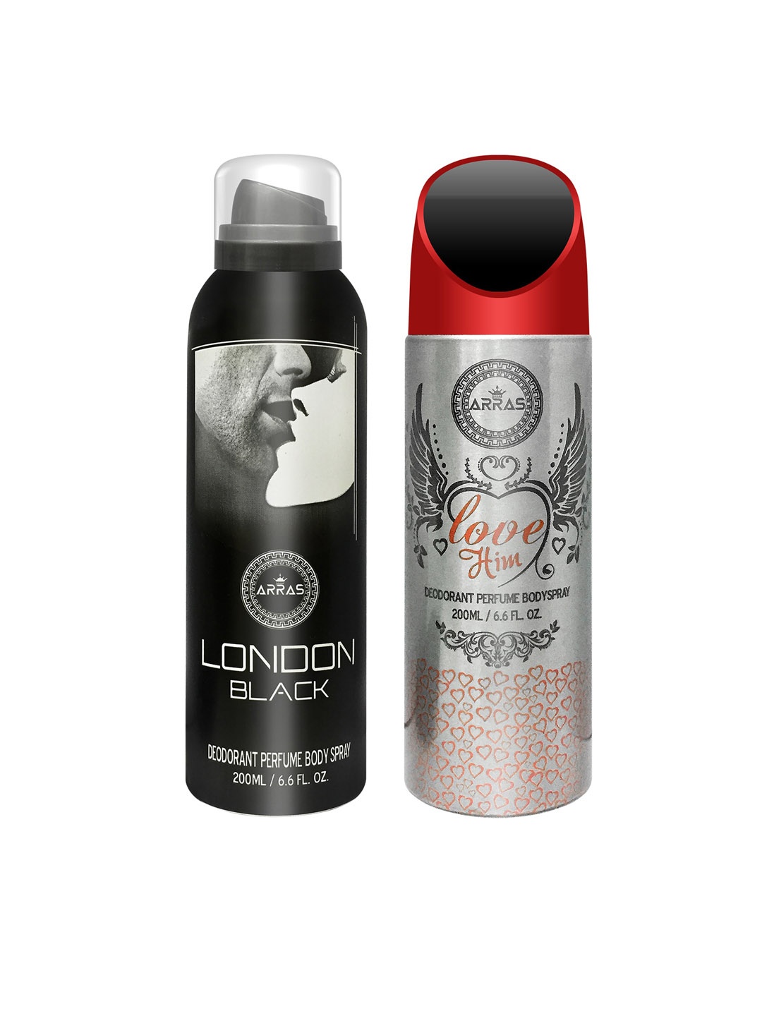 

Arras Unisex Set Of 2 London Black & Love Him Deodorant Body Spray