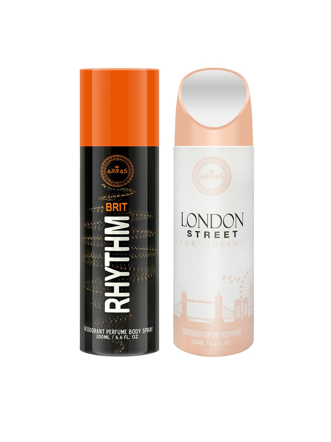 

Arras Unisex Set Of 2 Brit Rhythm & London Street Deodorant Body Spray 200ml, Black