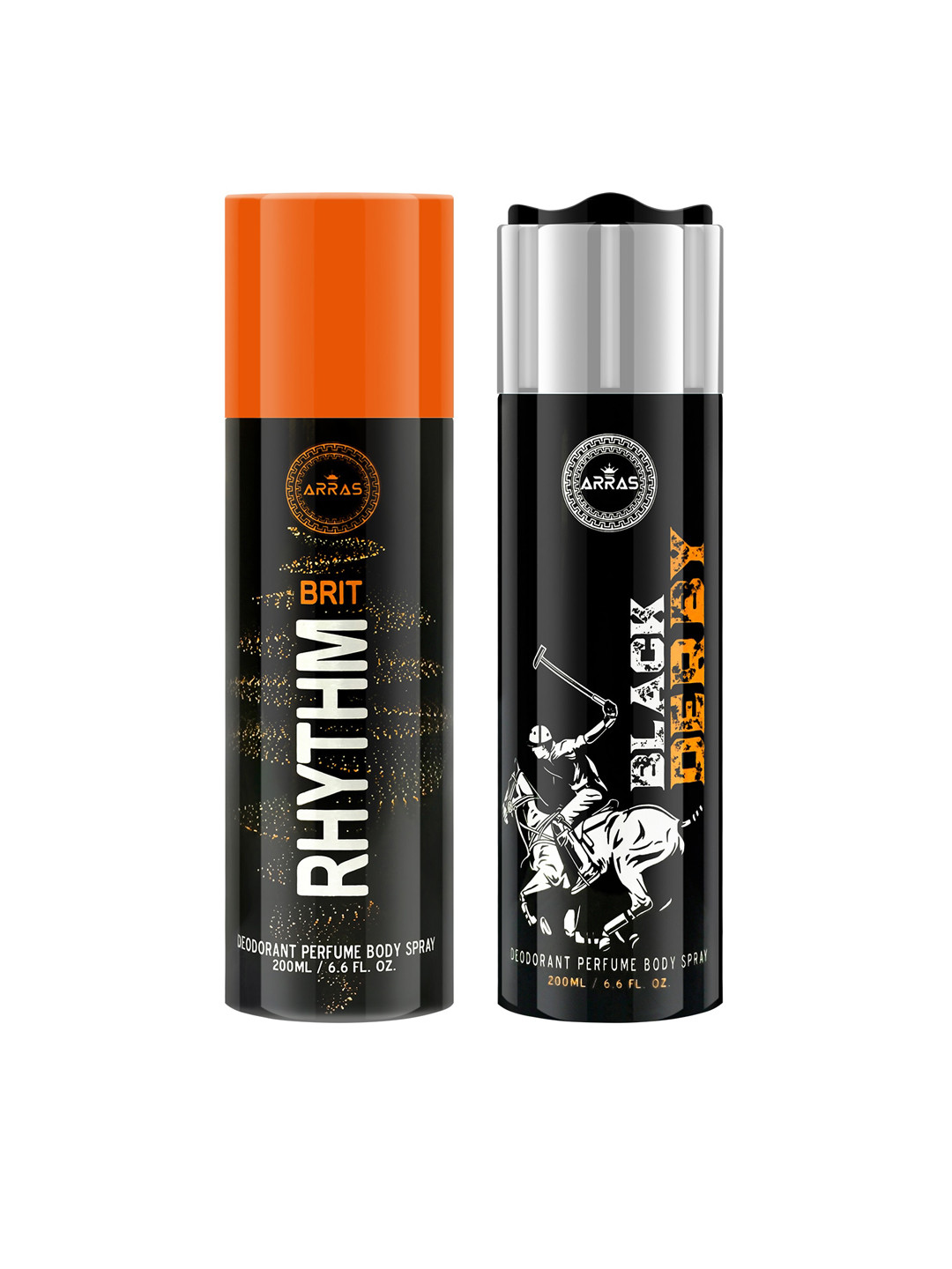 

Arras Unisex Set Of 2 Brit Rhythm & Black Derby Deodorant Body Spray 200ml