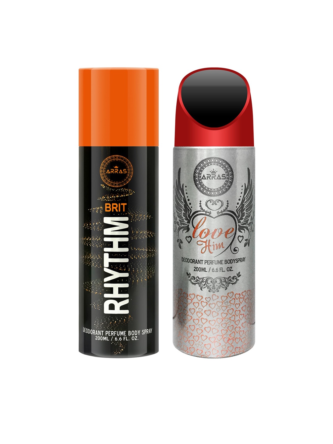 

Arras Pack Of 2 Derbry & Love Him Deodorant Body Spray, Black