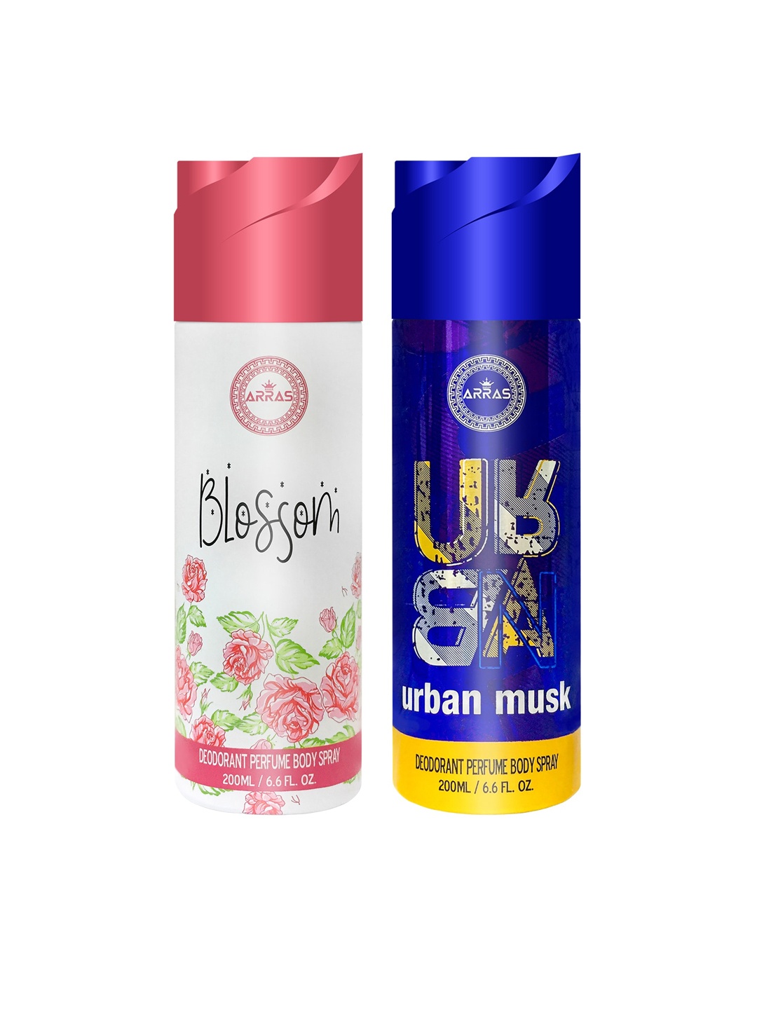 

Arras Set Of 2 Blossom & Urban Musk Deodorant Body Spray 200ml Each, White