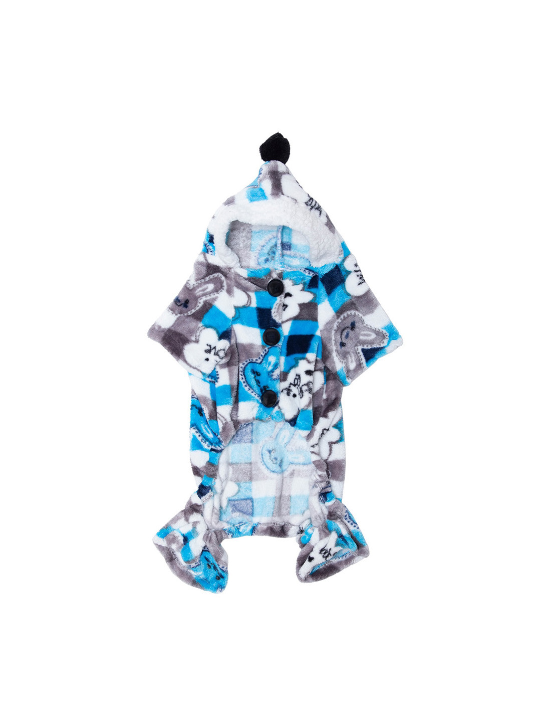 

Lulala Blue & Black Self Design Cotton Hoodie Jacket