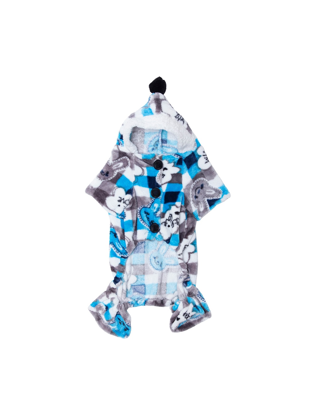 

Lulala Blue Fur Hoodie Jumpsuit