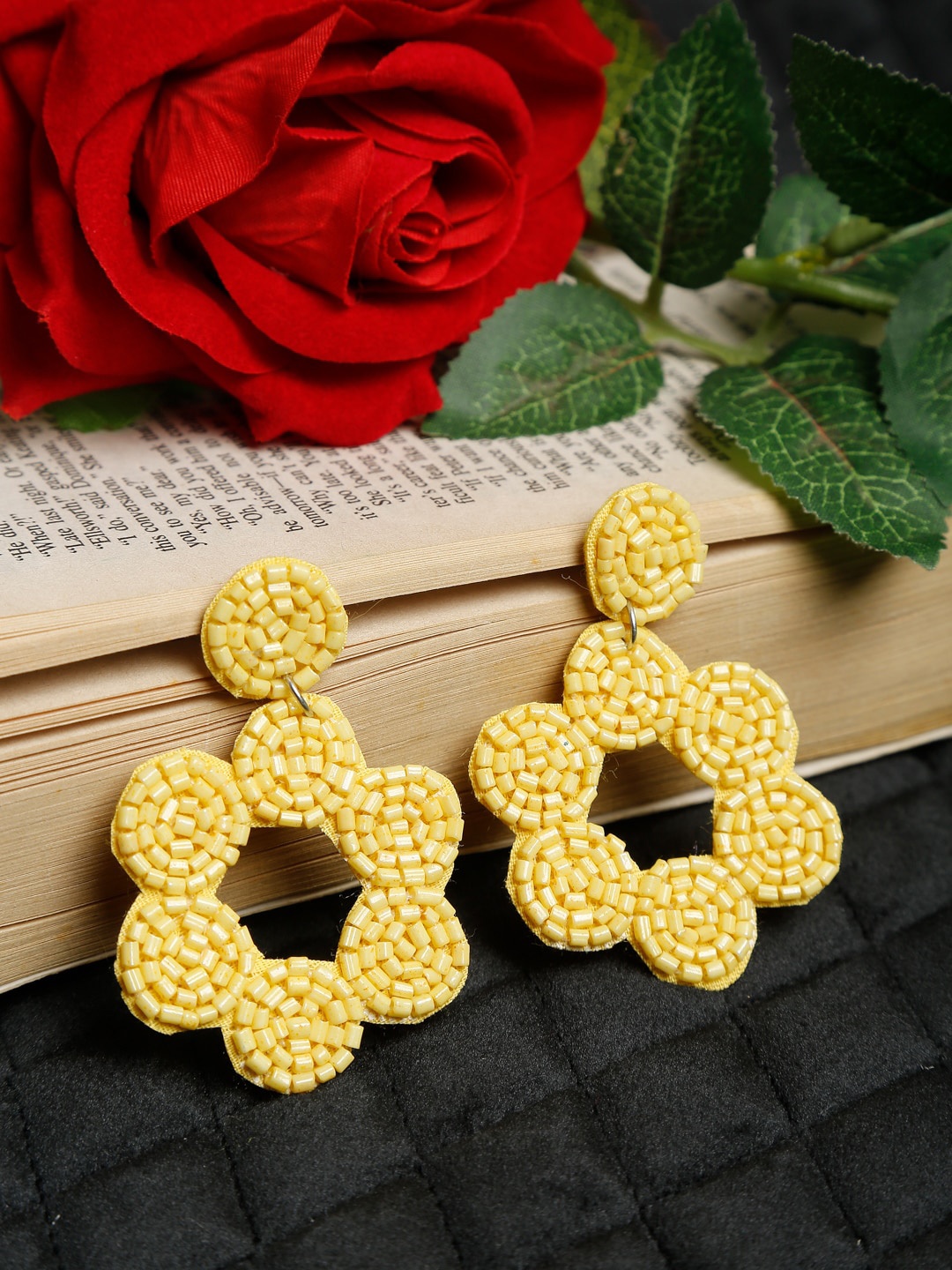 

NEUDIS Yellow Floral Drop Earrings