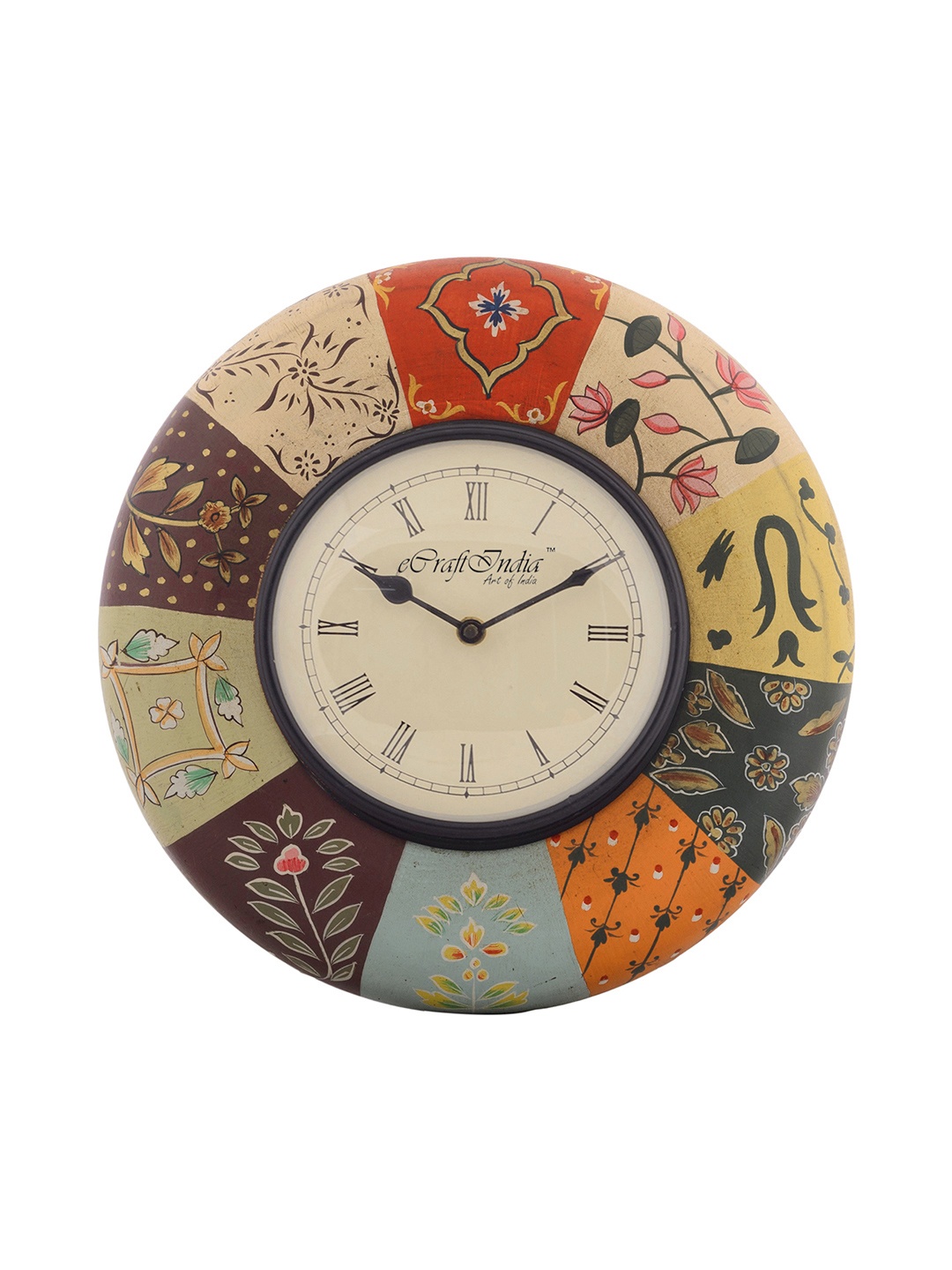

eCraftIndia Beige Dial Handcrafted 29.2 cm Analogue Wall Clock